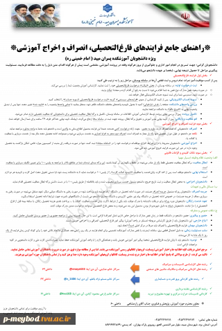 راهنمای جامع فرایندهای فارغ‌التحصیلی، انصراف و اخراج آموزشی
ویژه دانشجویان آموزشکده پسران میبد ( امام خمینی ره)